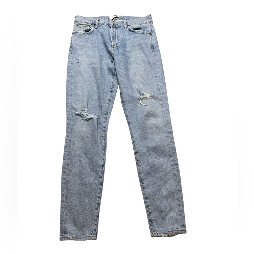 👖 AGOLDE Sophie High Rise Slim Distressed Light Wash Jeans Size 28 👖